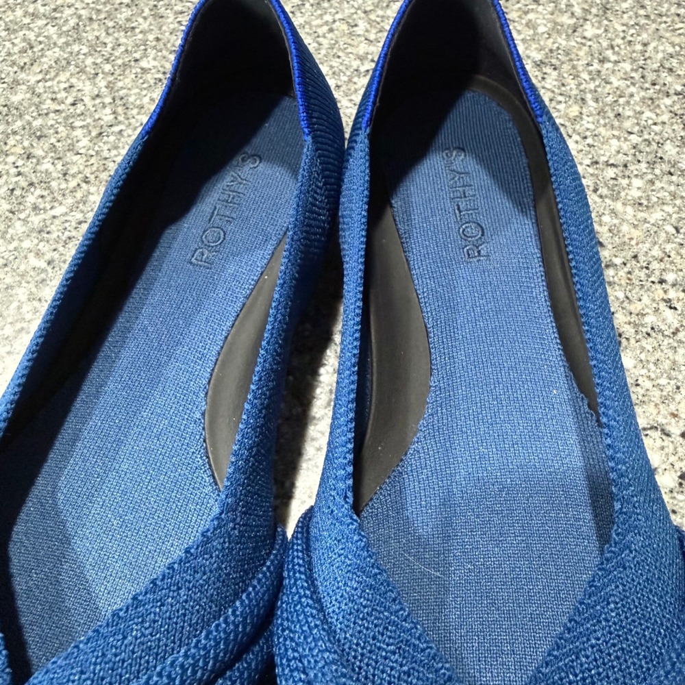 Rothy's The Point Navy Blue Knotted Pointed Toe Ballet Flats Womens 10 Office - Picture 8 of 8